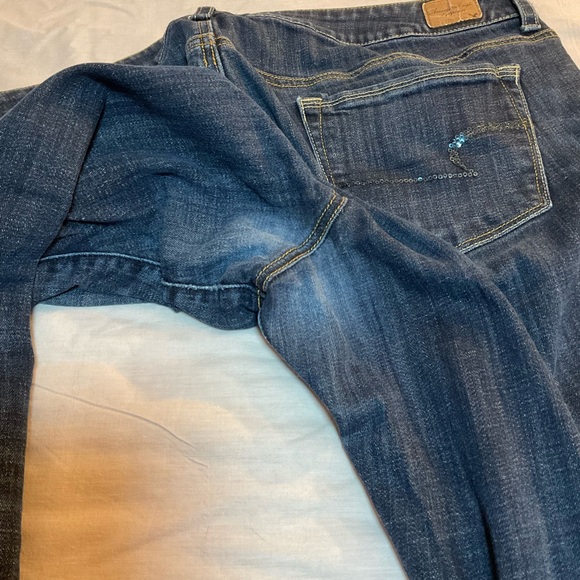 American Eagle Outfitters Dark Blue Skinny Kick Jeans - Picture 6 of 8